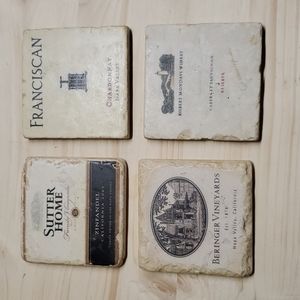 Tumbled Marble Drink Coasters Napa Valley Wineries